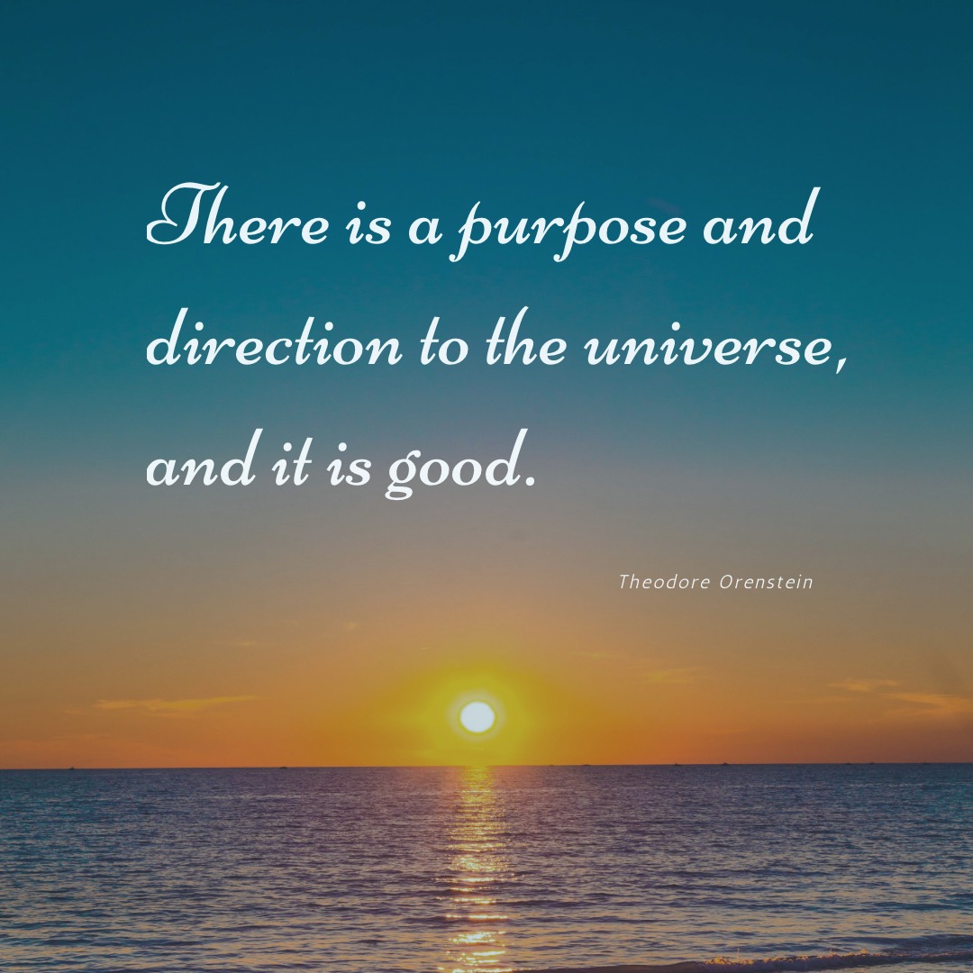 "There is a purpose and direction to the universe, and it is good."